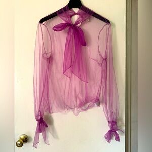 Rodarte for Target Sheer Magenta blouse with bows